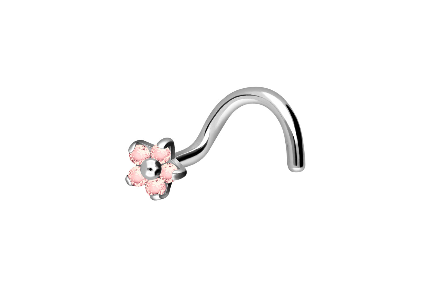 Titan Nasenstecker Nasenpiercing Spirale KRISTALLBLUME